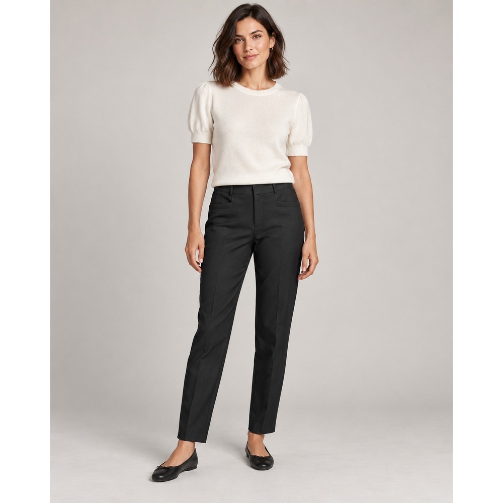 Banana Republic Womens Jackson Fit Pants 10 Black Straight Leg Dress Trousers